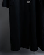 "CELINE" Hedi Slimane period metal buckle design long coat