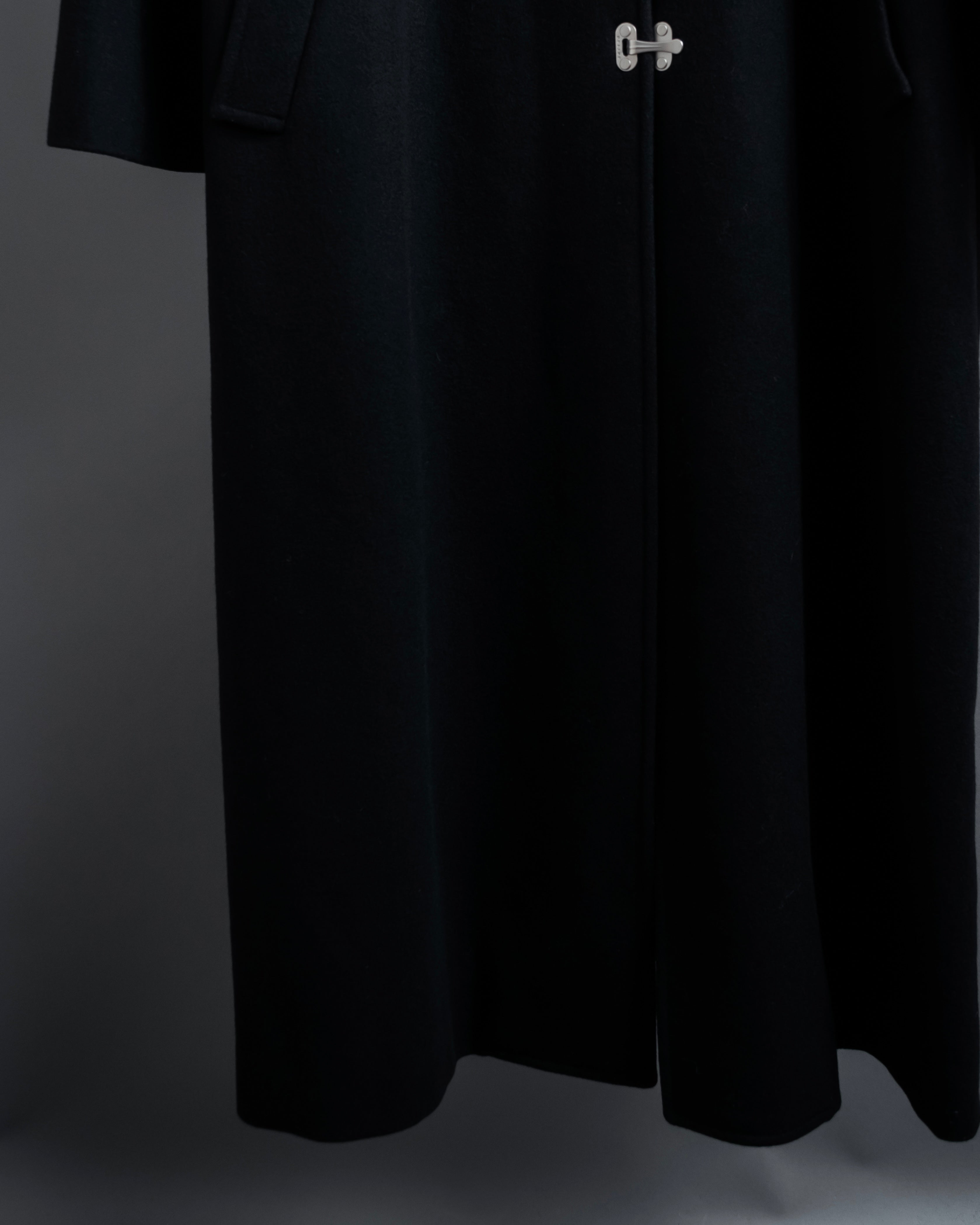 "CELINE" Hedi Slimane period metal buckle design long coat