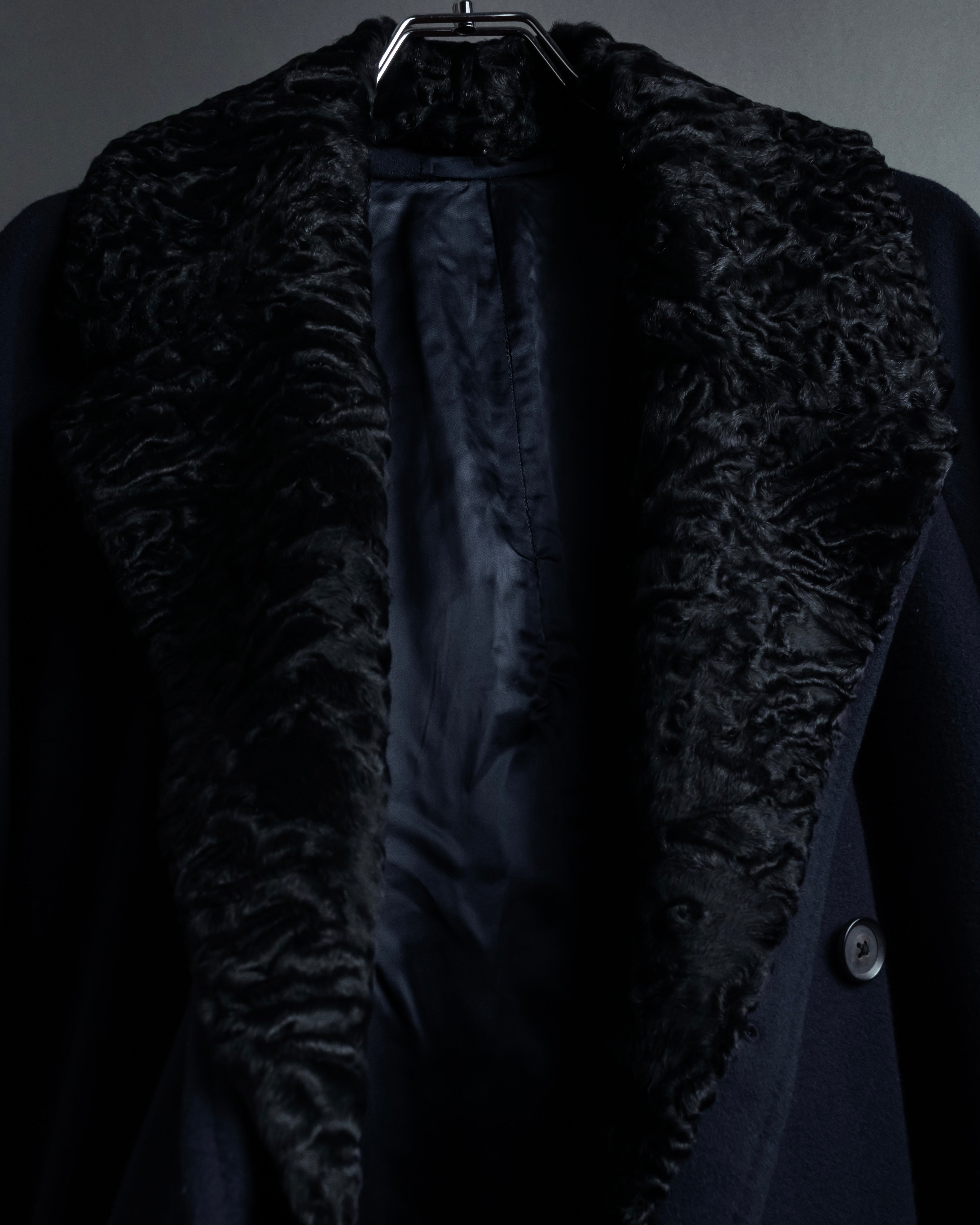 -SPECIAL- "CARUSO"
 Fur collar design belted melton coat