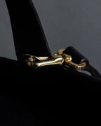 "YVES SAINT LAURENT" Hand-stitched design hair calf leather tote bag