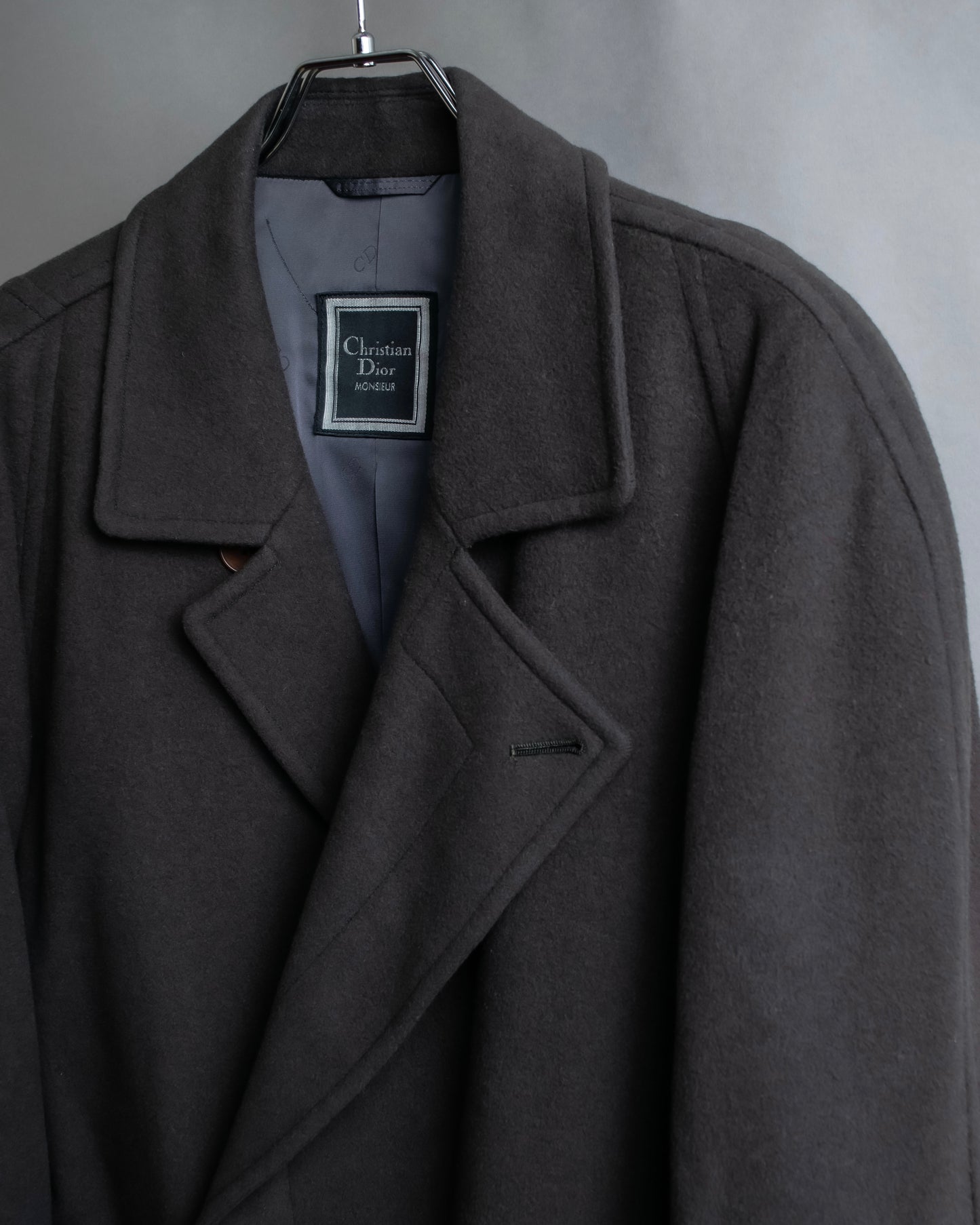 "CHRISTIAN DIOR MONSIEUR" Large lapel cashmere blend oversized mid length coat