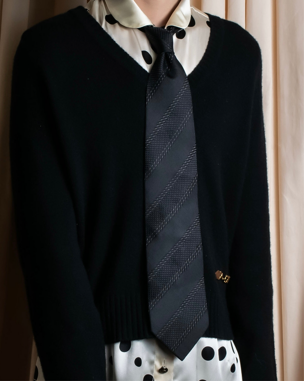 "GIORGIO ARMANI" Mixed material striped necktie