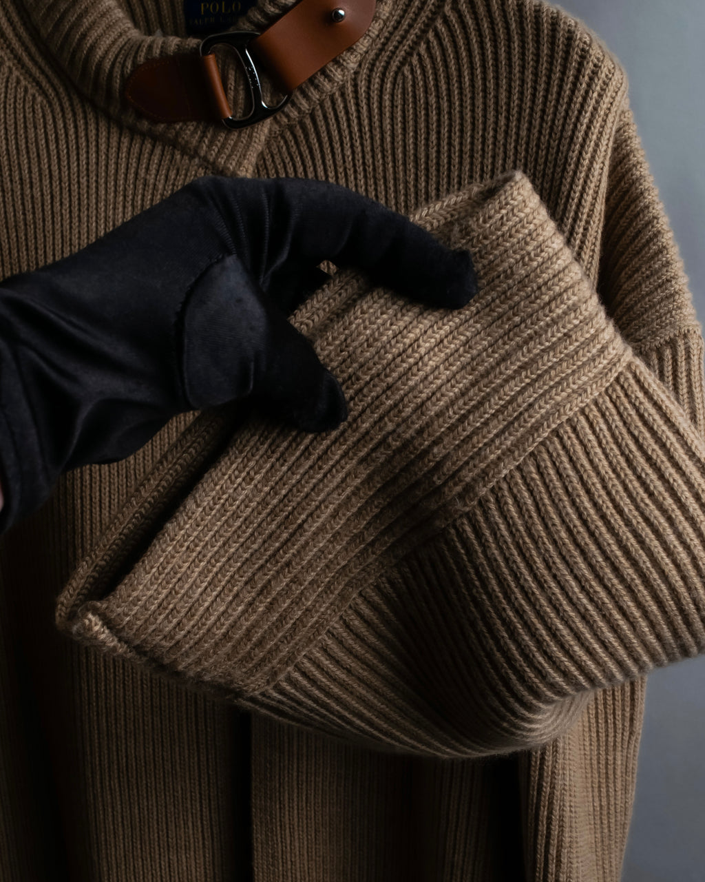 "POLO Ralph Lauren" Buckle closure design ribbed cardigan