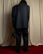 "YVES SAINT LAURENT" 00's shadow stripe pattern beautiful tailoring set up