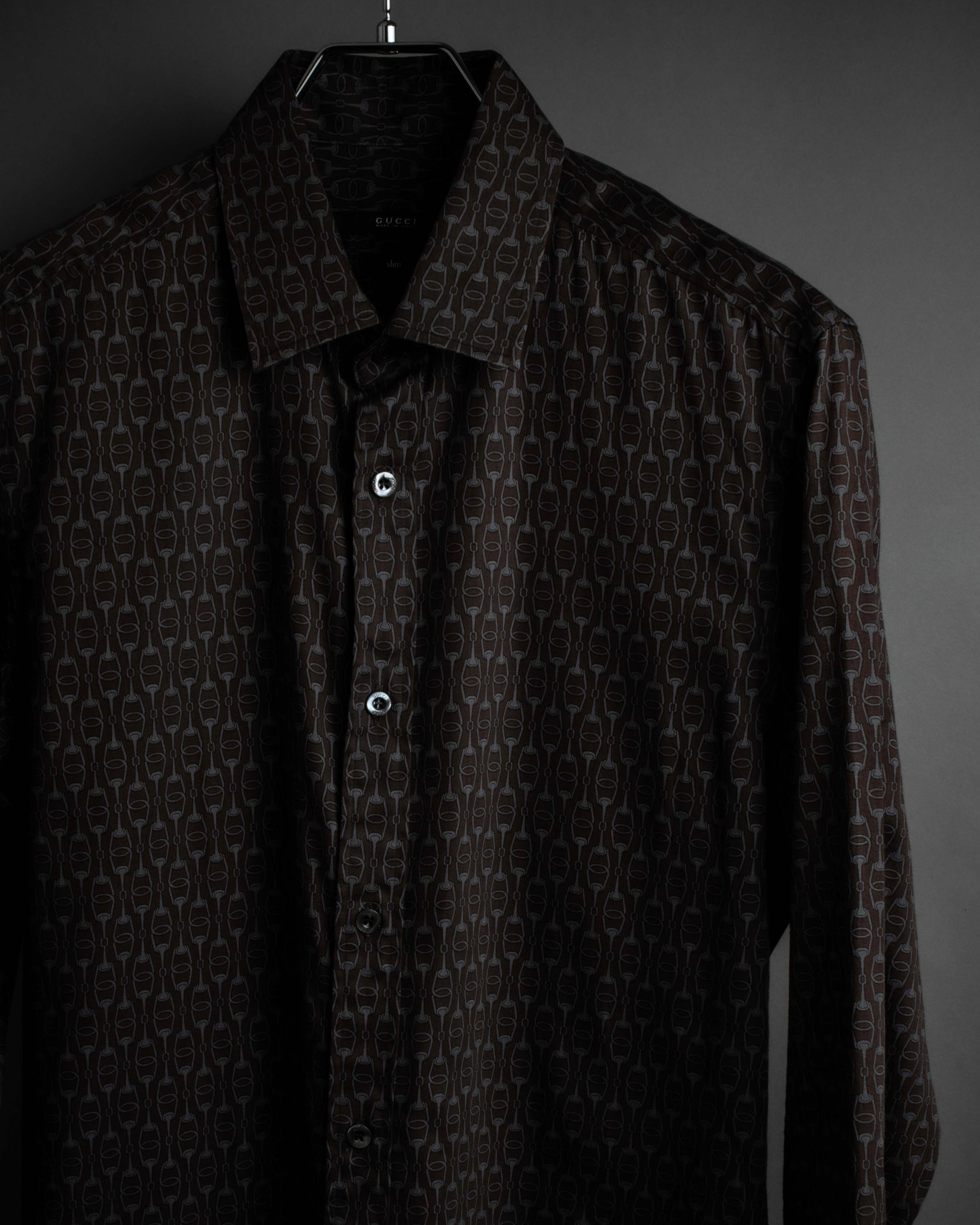 "GUCCI" Horsebit pattern shaped shirt