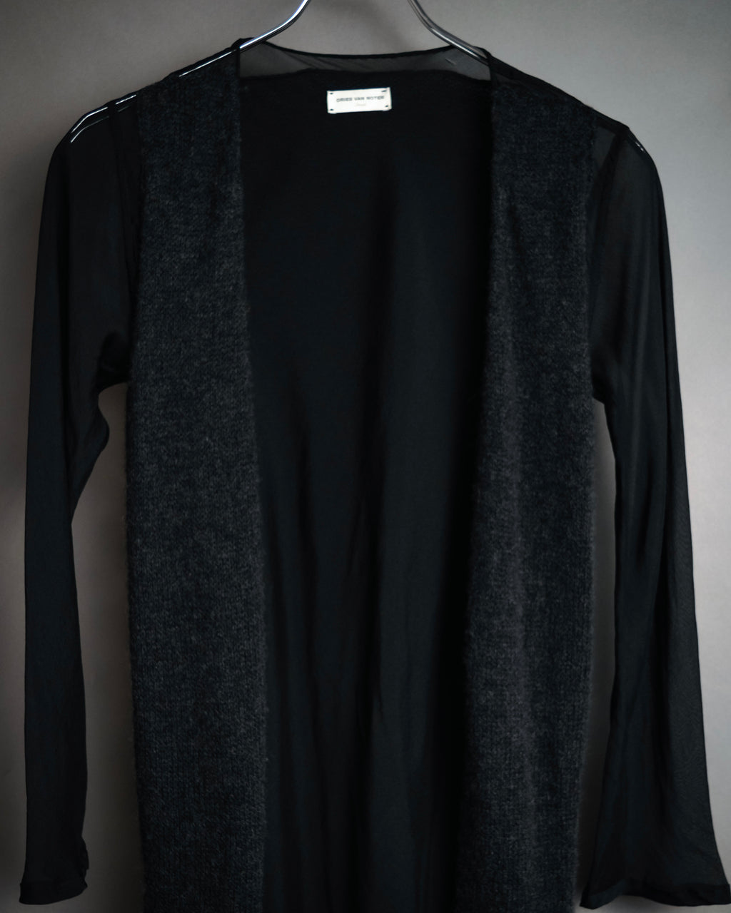 “DRIES VAN NOTEN” 90’s–Early 00’s Cashmere and silk layered belted cardigan