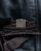 "GUCCI" Striped design sterling silver ring