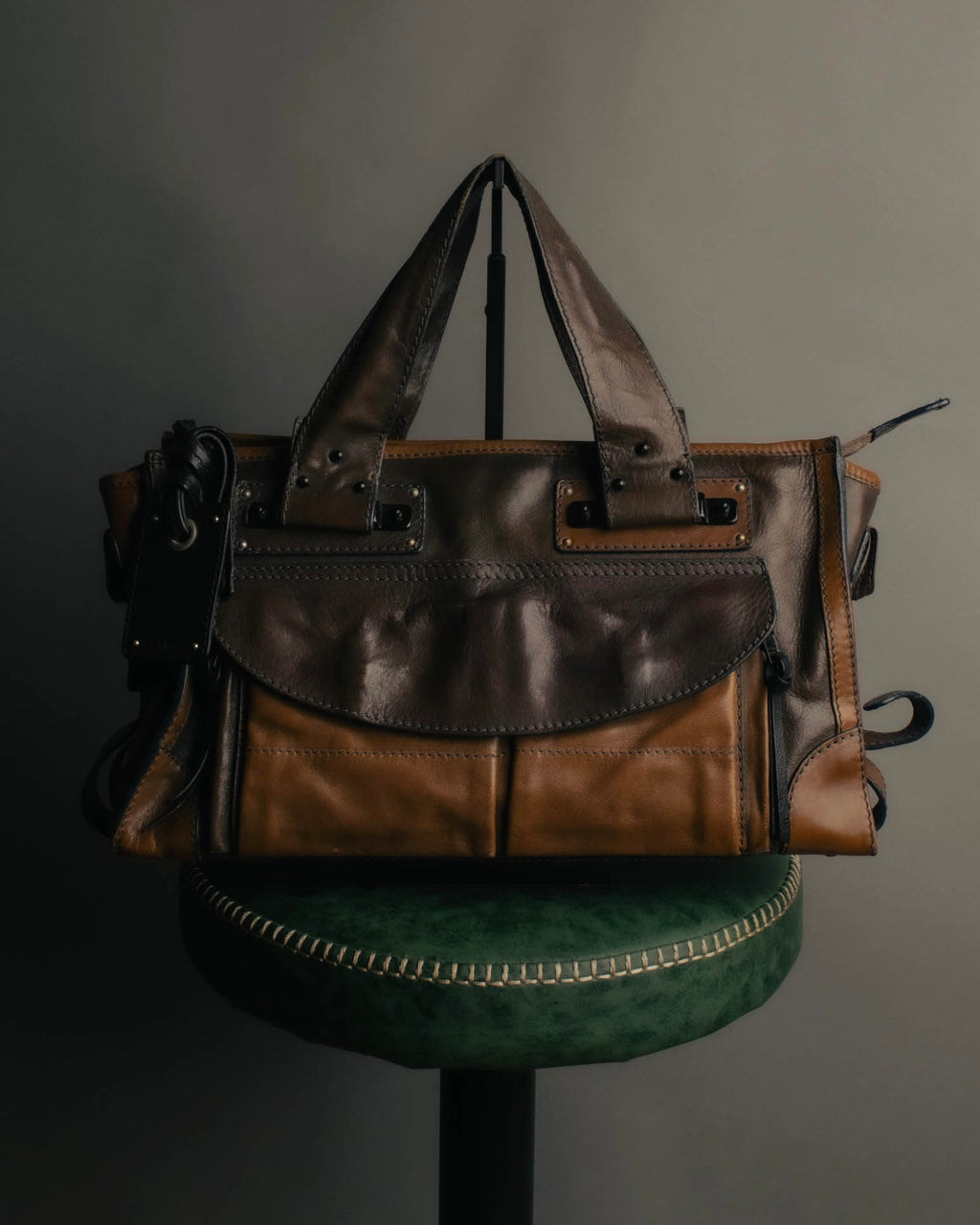 "Chloé" 2000's two-tone leather structured tote bag