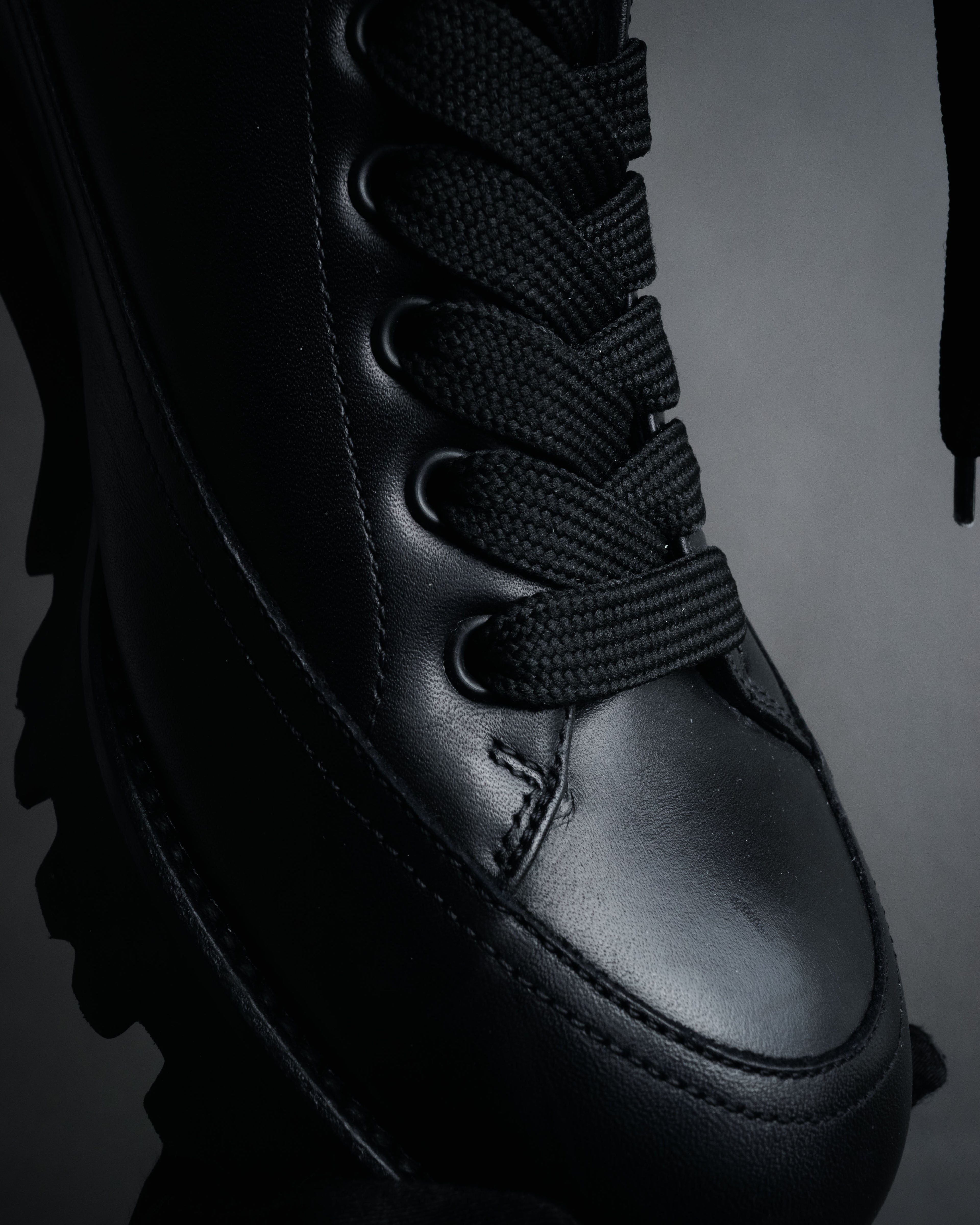 “VERSACE” 2019-2023 Minimal lug sole leather combat boots