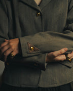 –SPECIAL– "Hermès" 70's-80's Equestrian wool tailored jacket