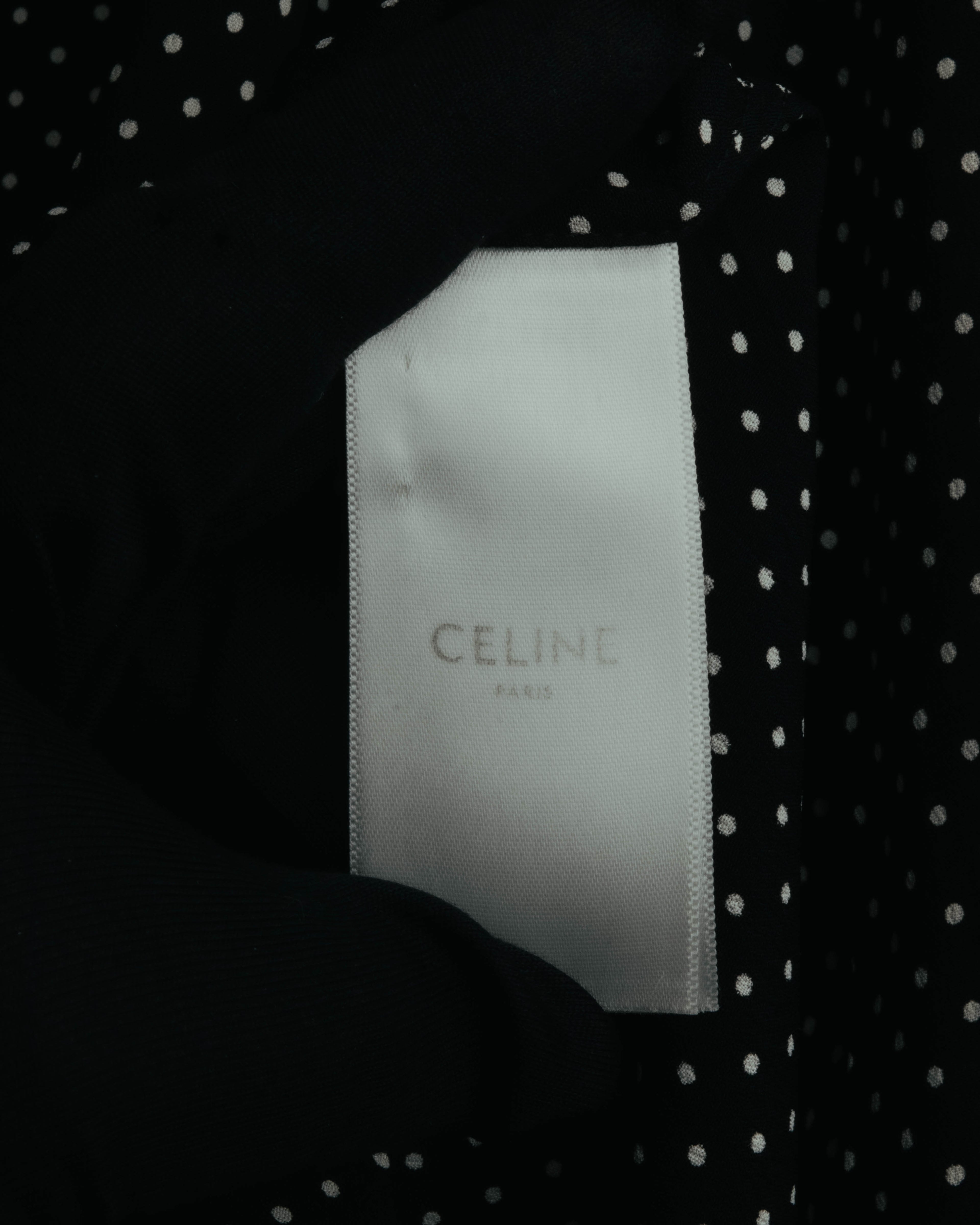 "CELINE" 2010's-2020's Polka dot viscose long sleeve shirt