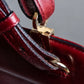 "BVLGARI" Marble motif burgundy color leather shoulder bag