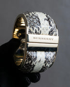 "BURBERRY" Python pattern metal hinge bangle