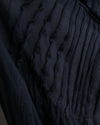 "PRADA" Gathered ribbon design puff sleeve dress