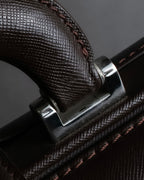 "BURBERRY" Metal belt design embossed PVC briefcase