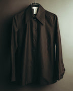 "CELINE" 90's-00's Sharp collared cotton button-up shirt