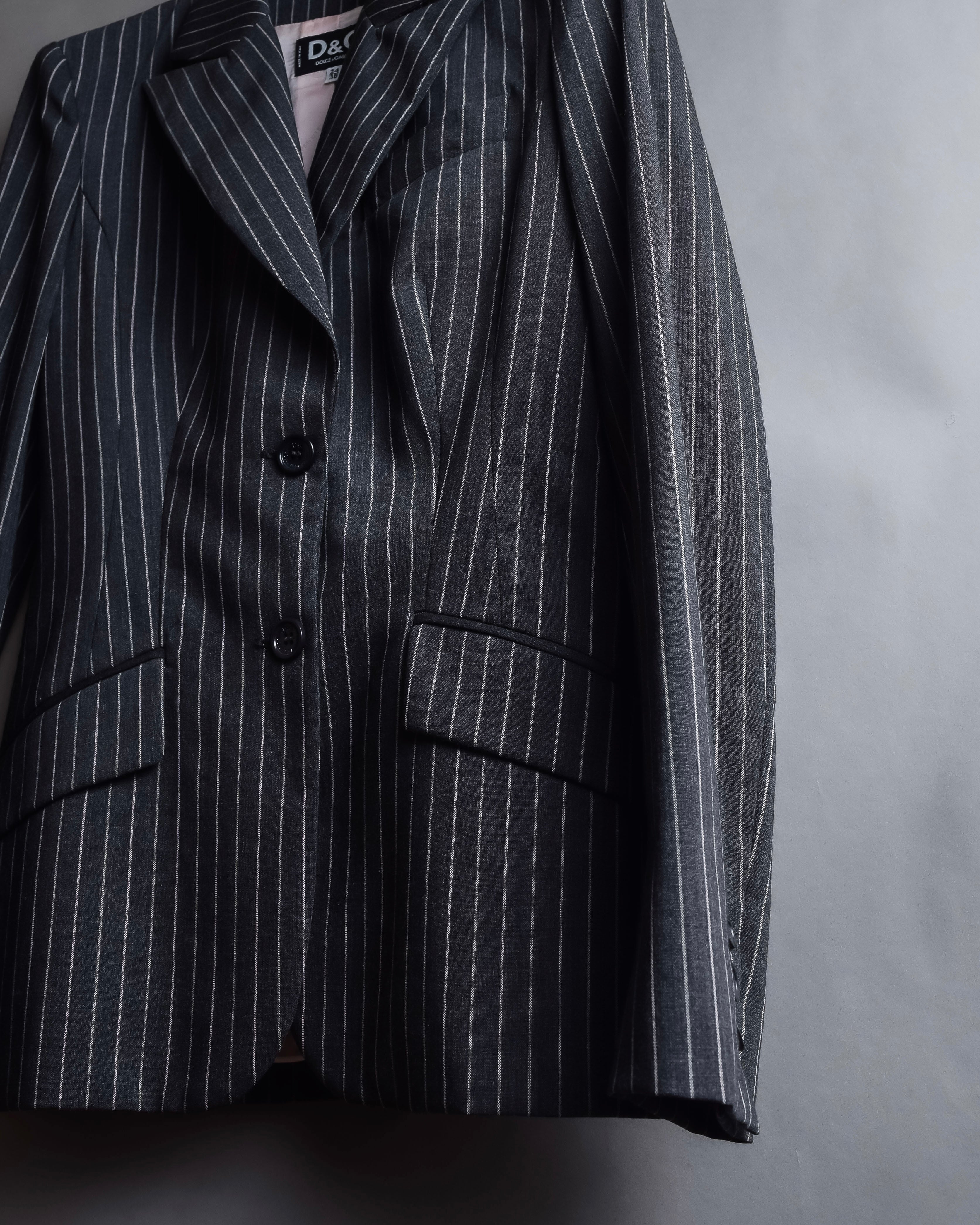 "Dolce & Gabbana" White striped shaped tailored jacket