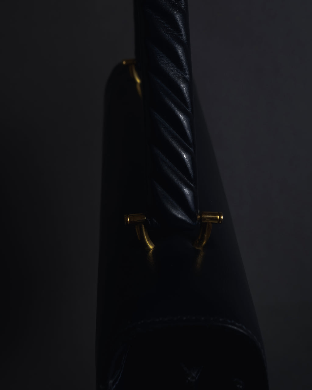 -SPECIAL- "HERMES" 60’s early sandrine box dark blue calf bit bag