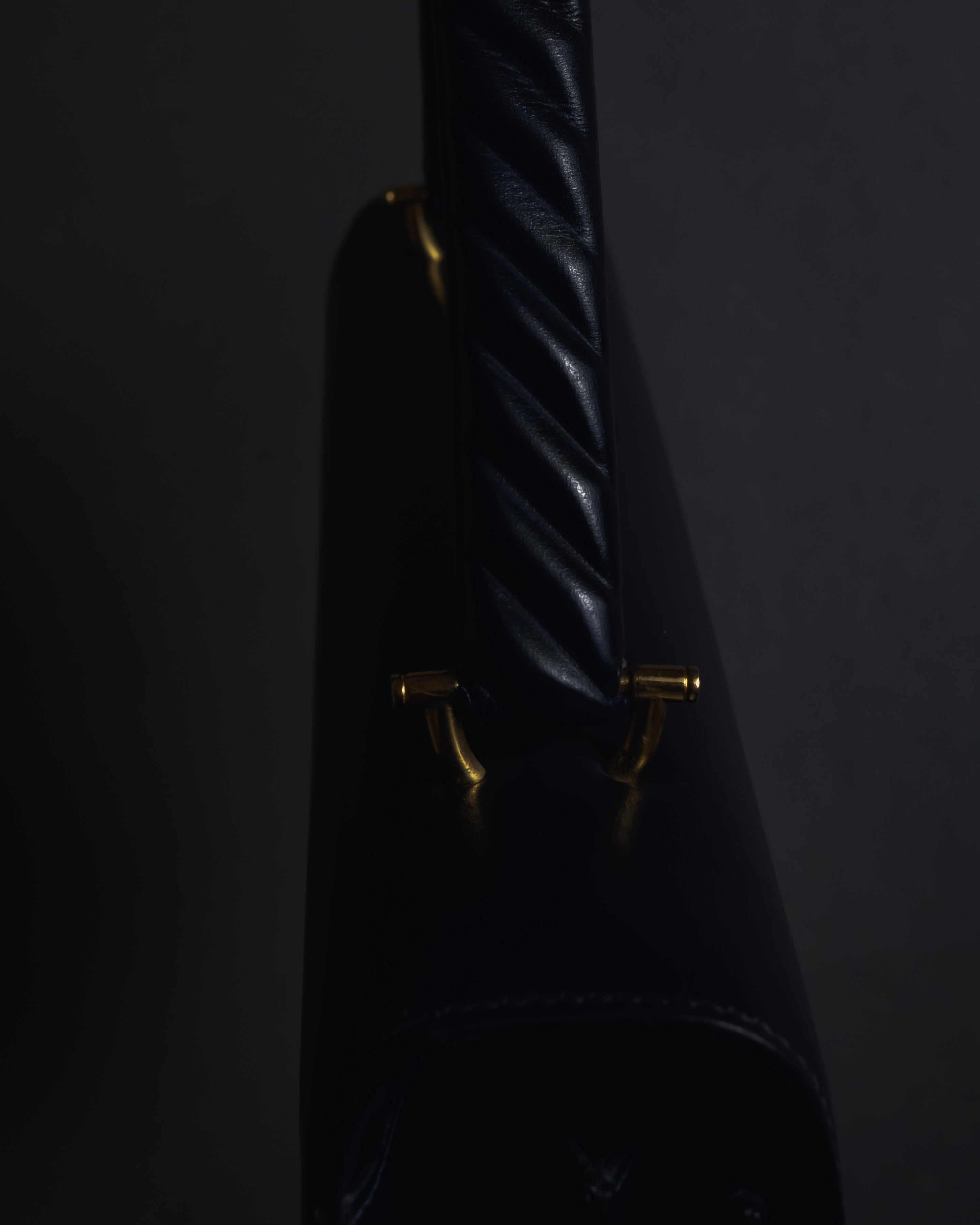 -SPECIAL- "HERMES" 60’s early sandrine box dark blue calf bit bag