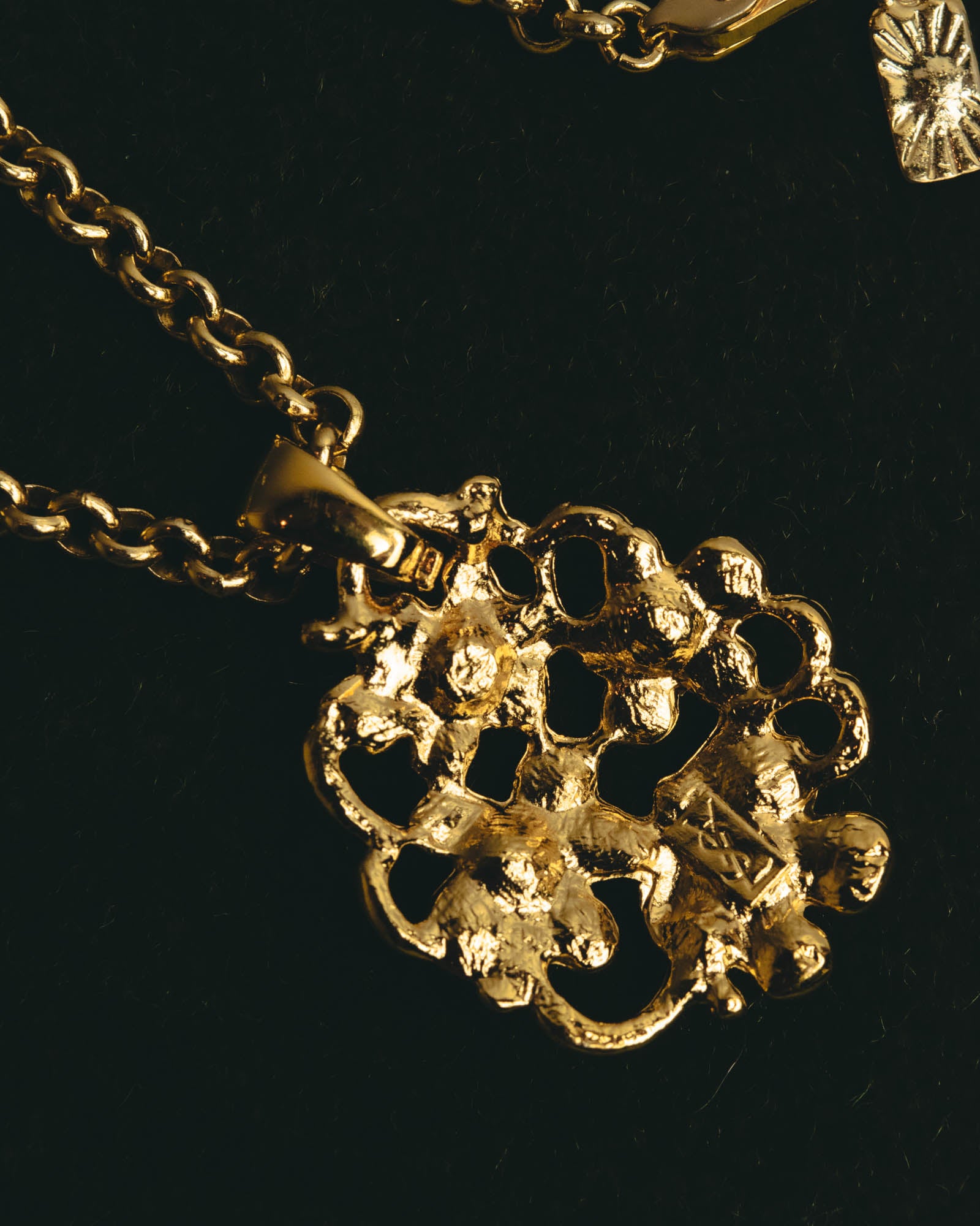 "Yves Saint Laurent" 80's-90's Sculptural floral pendant necklace