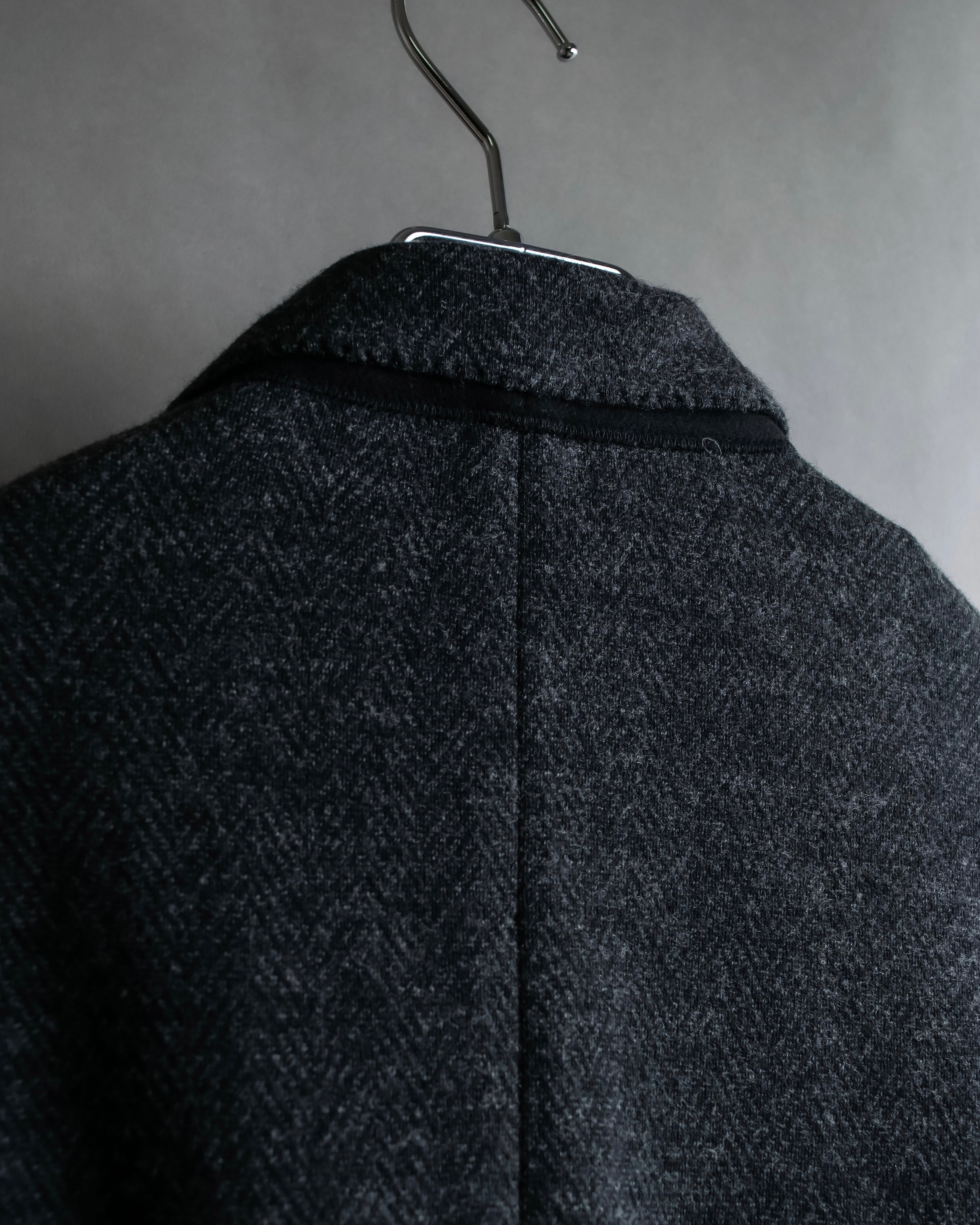 "POLO Ralph Lauren" Herringbone weave charcoal gray tailored jacket