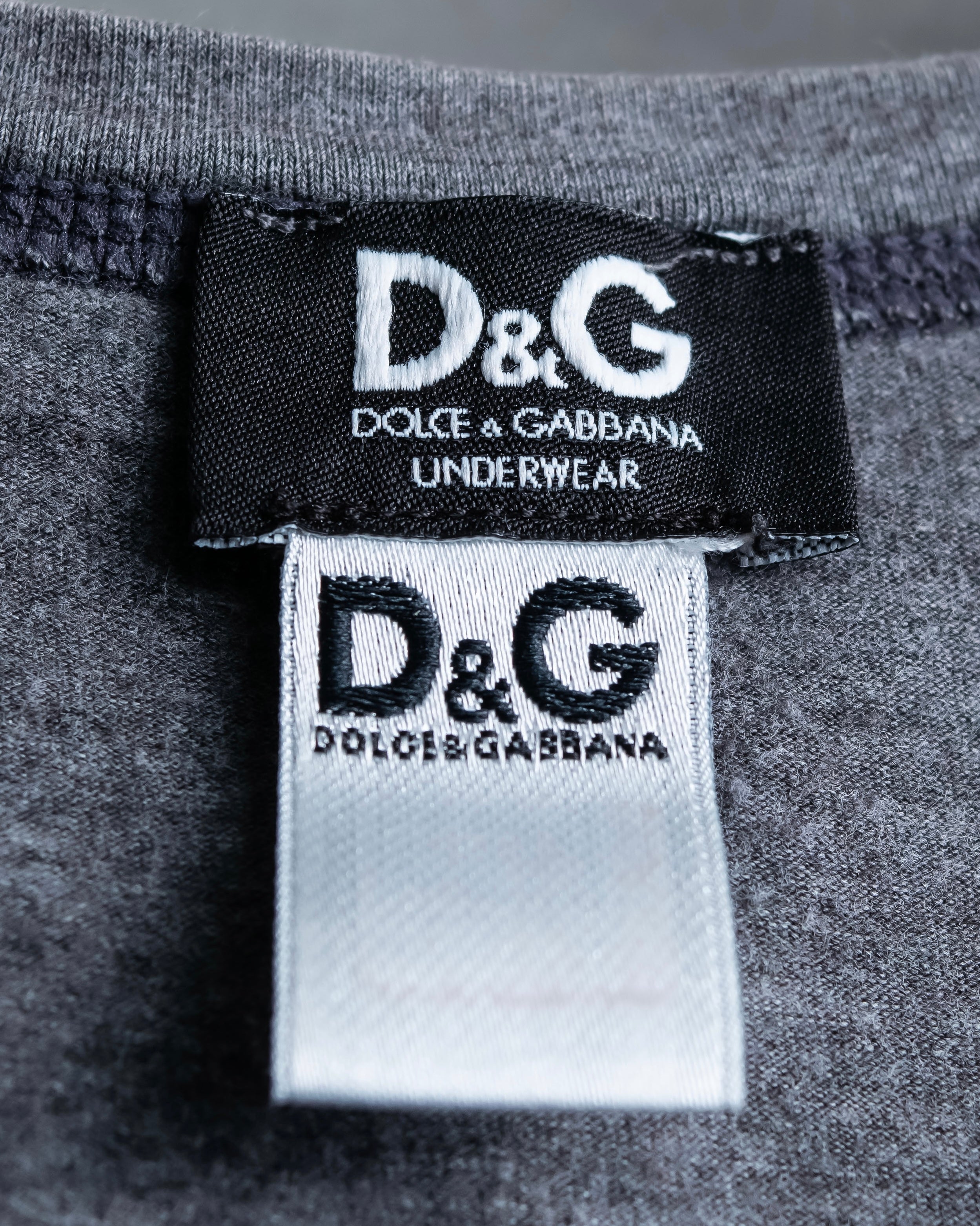 "DOLCE & GABBANA" Black and grey bicolor short sleeve T-shirt