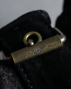 "Saint Laurent" 19AW gold studs design suede long coat