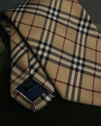 "BURBERRY LONDON" 00's Beige checked silk necktie