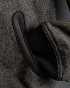 "BURBERRY Black Label" Leather combination design zip-up blouson