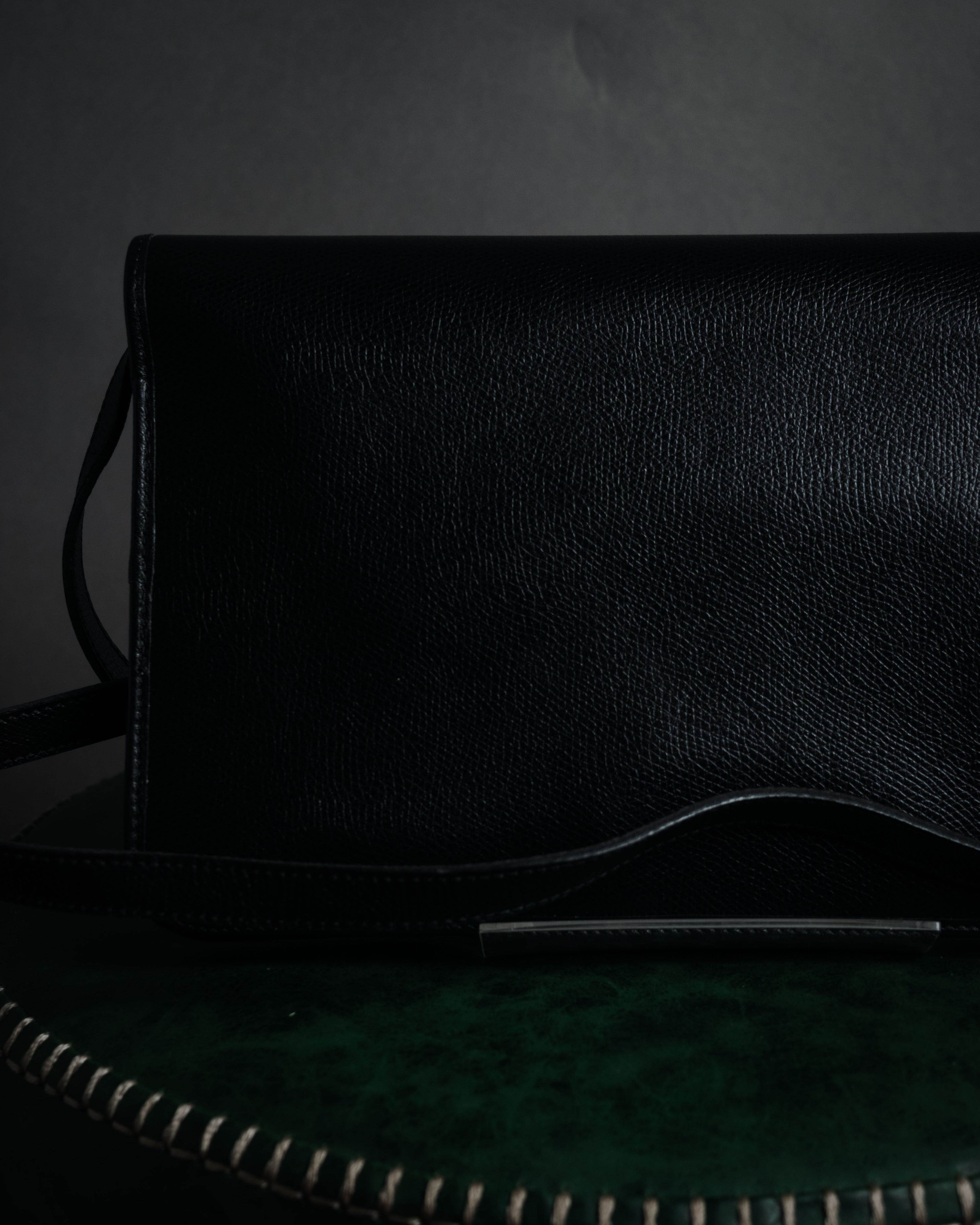 "Christian Dior" 80’s structured grained leather flap shoulder bag