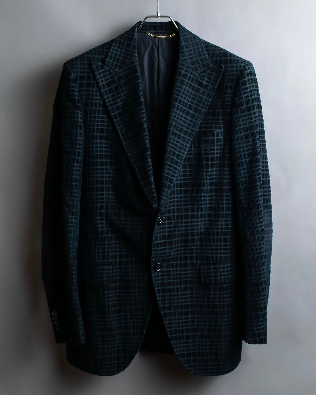 "DOLCE &amp; GABBANA" Checkered velvet tailored jacket