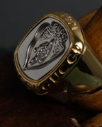 "GUCCI" Coat of arms engraved design ring