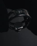 "Christian Dior" 00’s industrial solitaire crystal signet ring