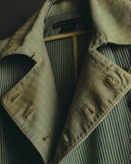 -SPECIAL- "Ralph Lauren" 00's Hickory stripe cotton double-breasted marine jacket