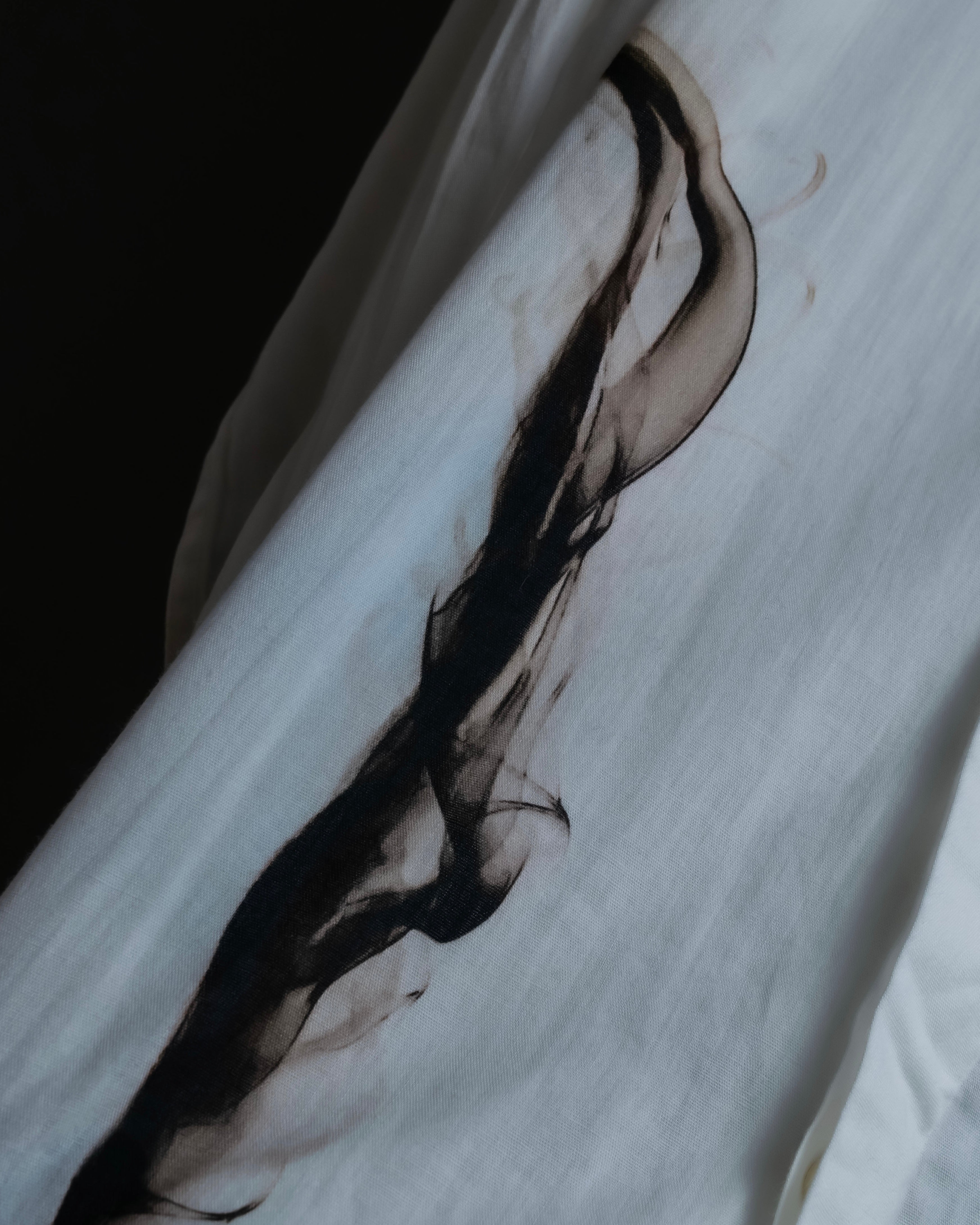 "Alexandar McQueen" Smoke art print cotton oversized shirt