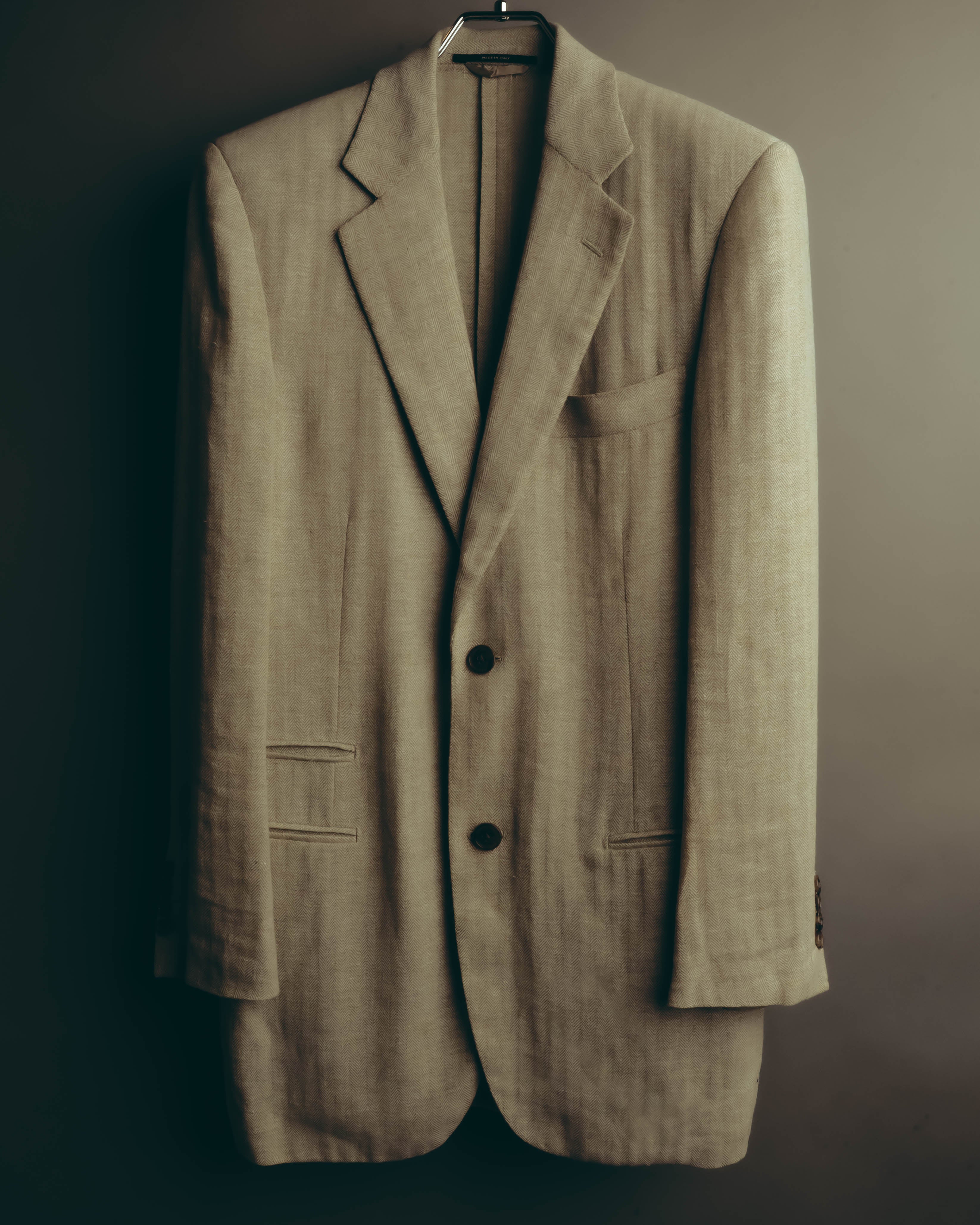 -SPECIAL- “HERMES” 80’s-90’s Herringbone linen suit set