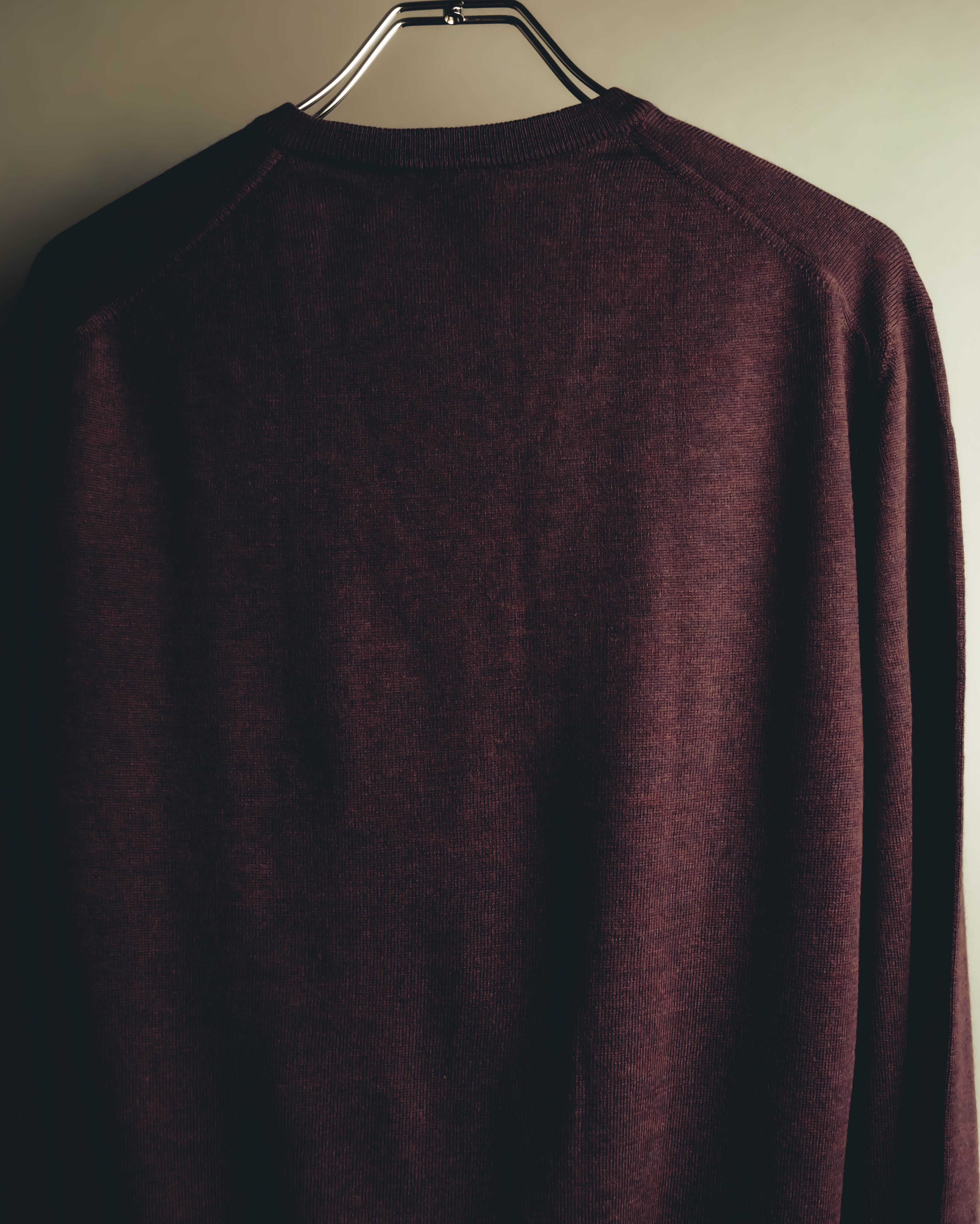 "GUCCI" 90's-00's Deep burgundy v-neck knit sweater