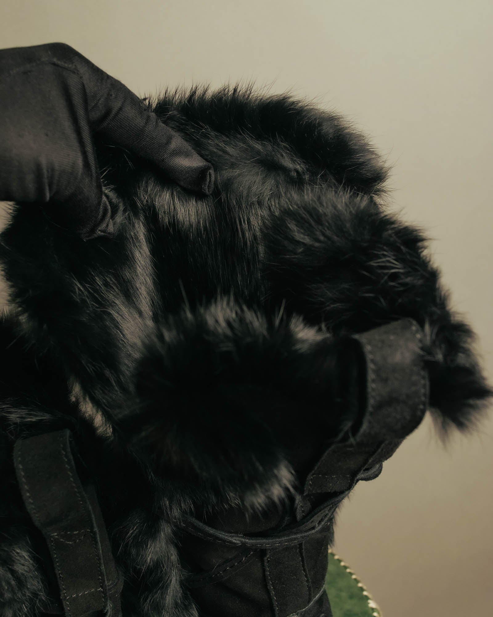 “YVES SAINT LAURENT“ Fur trimmed suede winter boots