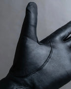 "Marie Claire" Carefully stitched logo engraved leather gloves