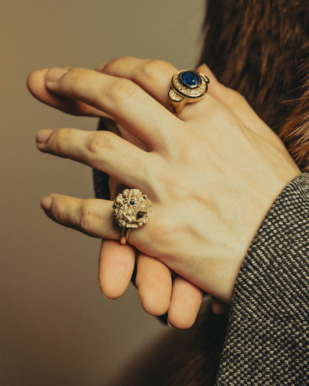 -SPECIAL- "Christian Dior" 10's-20's Sculptural clustered costume ring