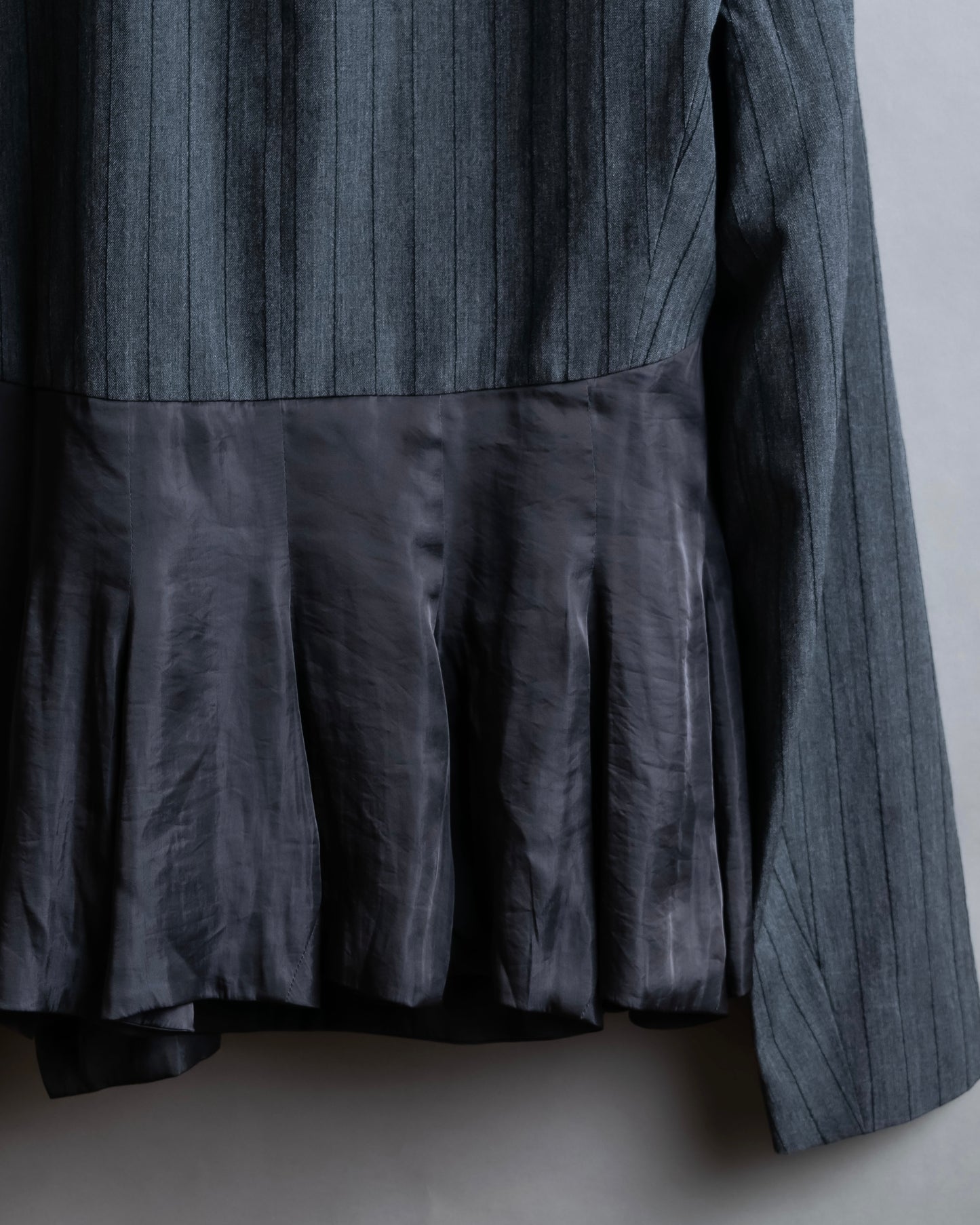 "ISSEY MIYAKE" Different material switching design shape pattern tailored jacket