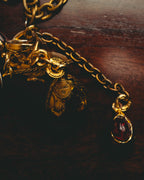 -SPECIAL - “CHANEL” 70’s-80’s Gripoix glass cabochon charm sautoir necklace