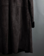 "NORTH BEACH" Smoky lamb fur design suede leather coat