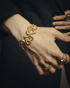-SPECIAL- “Yves Saint Laurent” 80’s-90’s Hammered gold heart motif bracelet