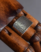 "GUCCI" Hammered texture square dome silver ring