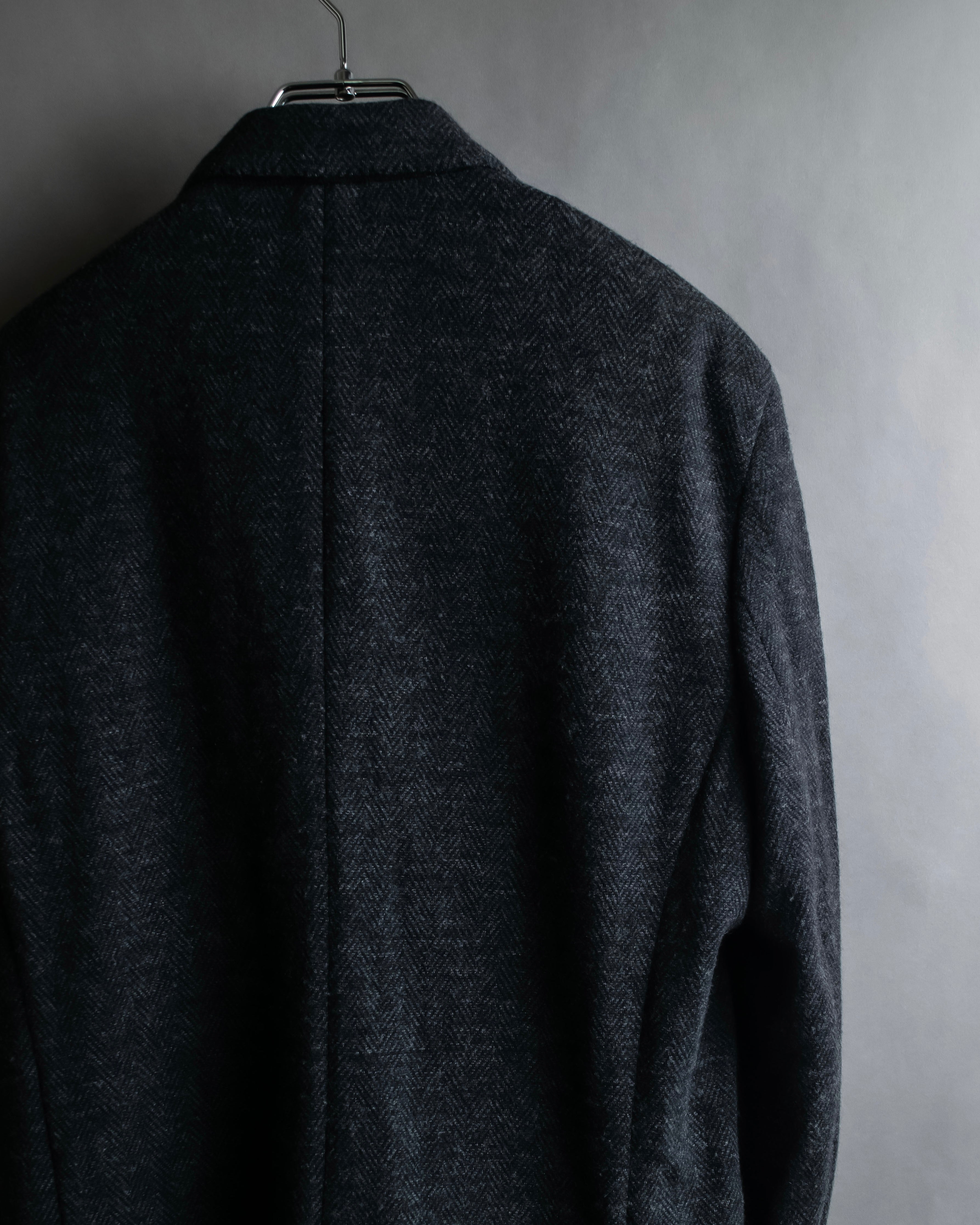 "POLO Ralph Lauren" Herringbone weave charcoal gray tailored jacket