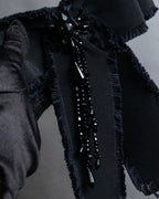 "GUCCI" Black bejeweled grosgrain ribbon