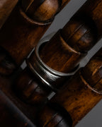 "CHANEL" 00AW Karl Lagerfeld period clear stone design logo engraved ring