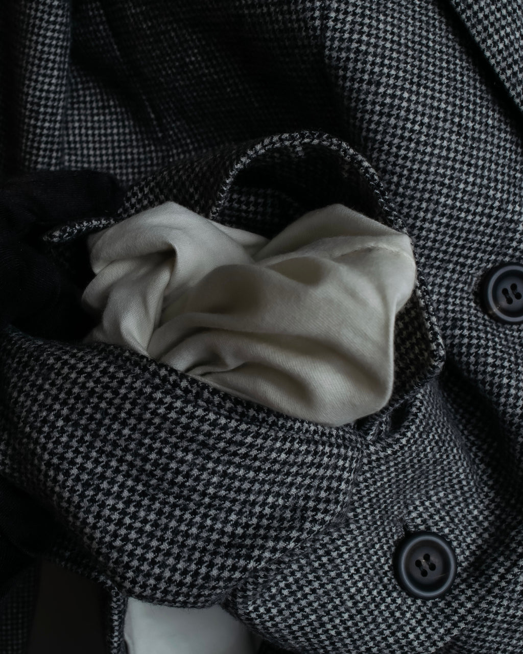 "Whim Gazette" Houndstooth pattern shaped tailored jacket