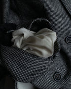"Whim Gazette" Houndstooth pattern shaped tailored jacket
